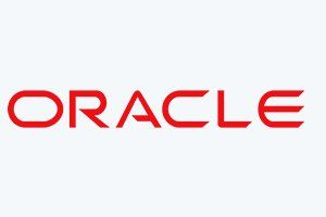 O logotipo da oráculo é vermelho e branco sobre fundo branco.