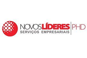 O logotipo de novos líderes phd mostra um círculo vermelho com pontos.