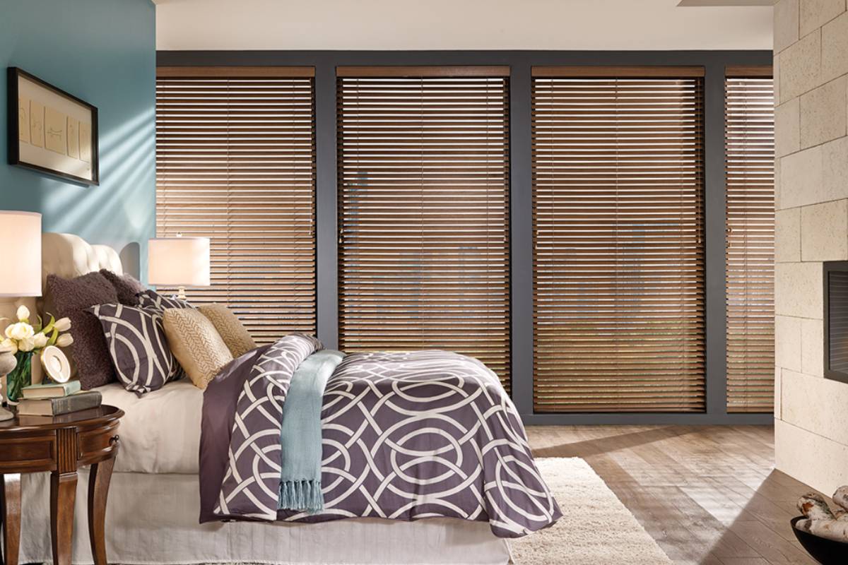 Comfortex Window Fashions Newport Woods Basswood Blinds, faux wood blinds near New Hampshire (NH)