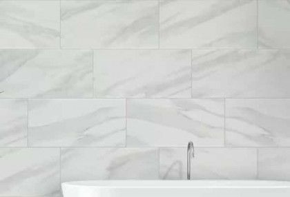 White Marbled Kitchen Tiles