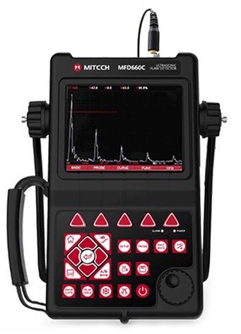 Detector de defectos ultrasónico portátil, con curvas DAC, AWG y WS, modelo MDF-660, marca Mitech.