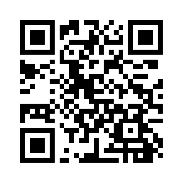QR code: Black and white square, containing a series of black and white square blocks, for digital access.
