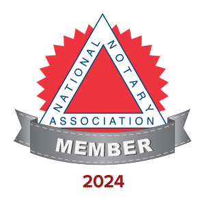A national notary association member badge for 2024
