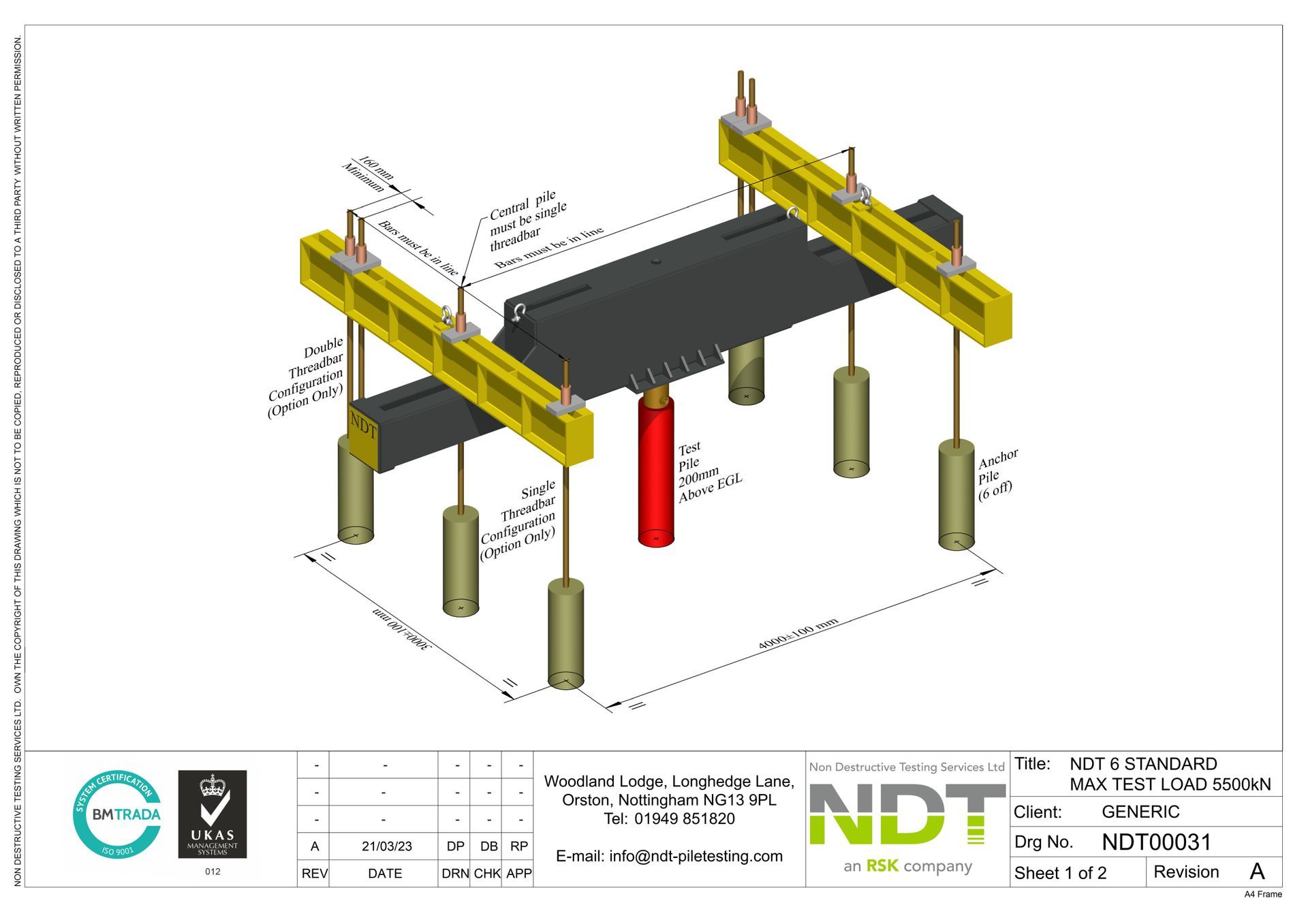 NDT00027 4 Large Capacity Pile Layout (8000kN)