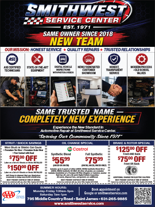 Same Trusted Name - Completely New Experience! Specials from us to you | Smithwest Service Center