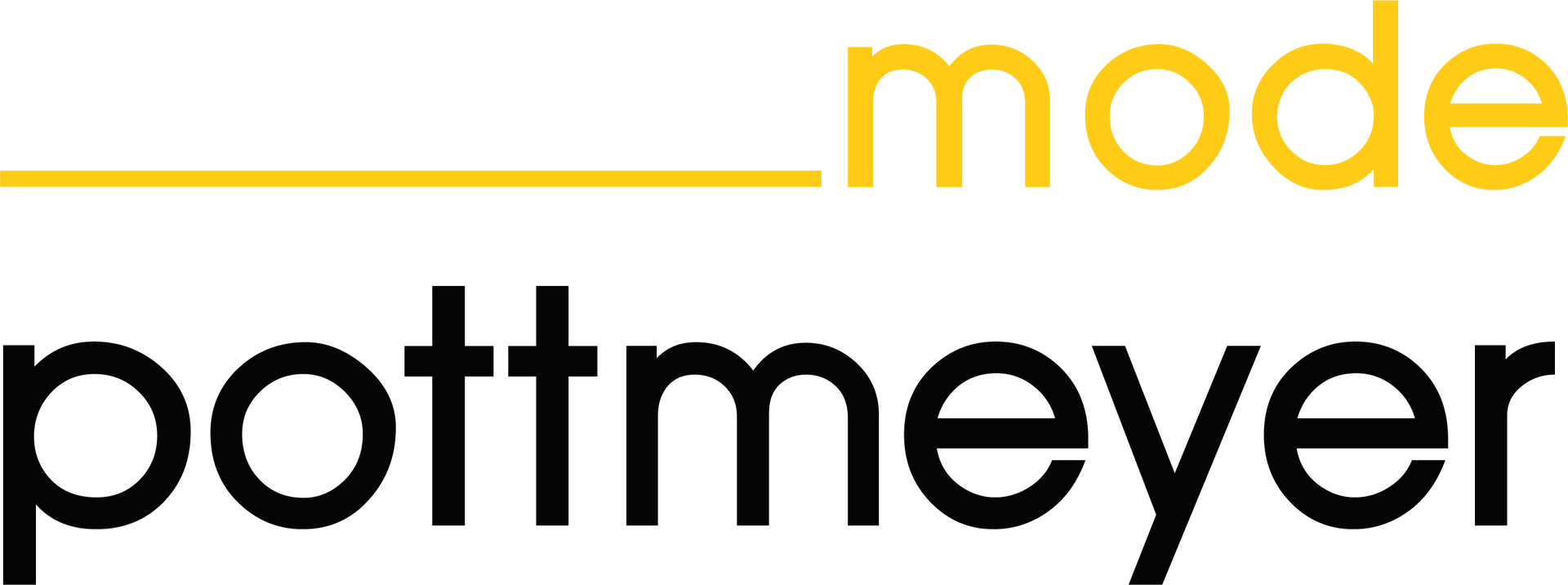 Ein schwarz-gelbes Logo für Pottmeyer Mode