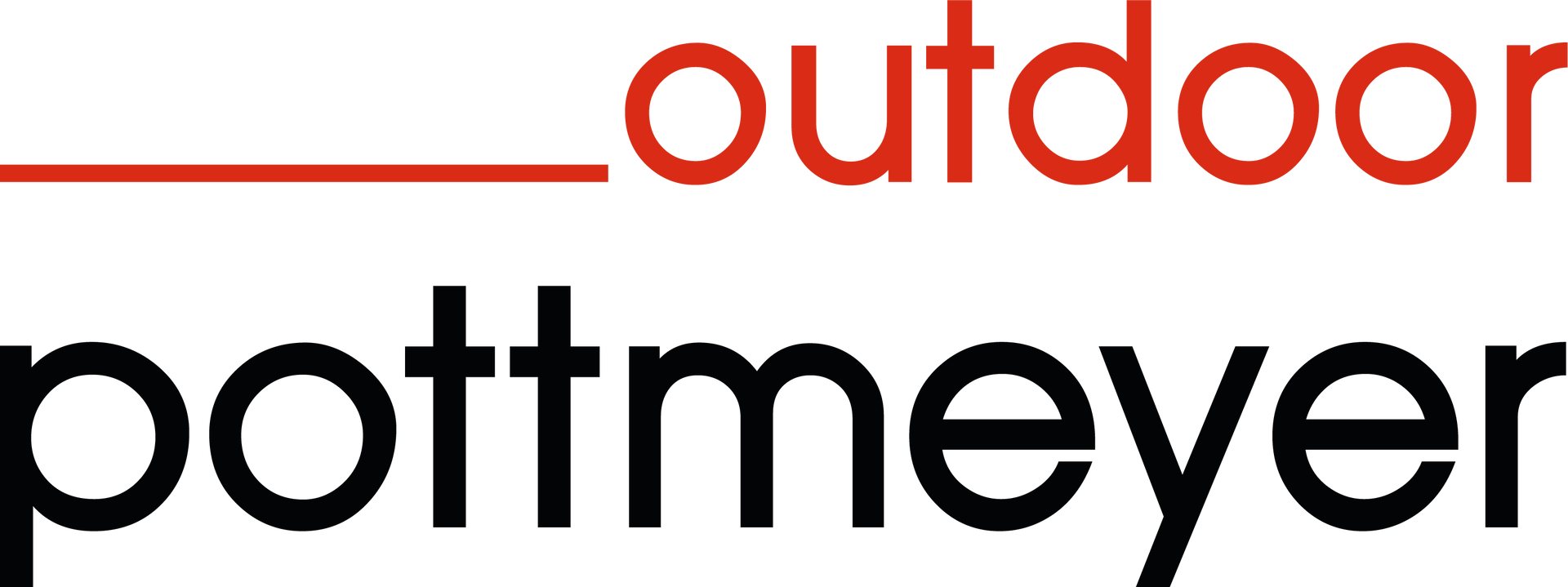 Das Outdoor-Logo von Pottmeyer ist rot und schwarz auf weißem Hintergrund.