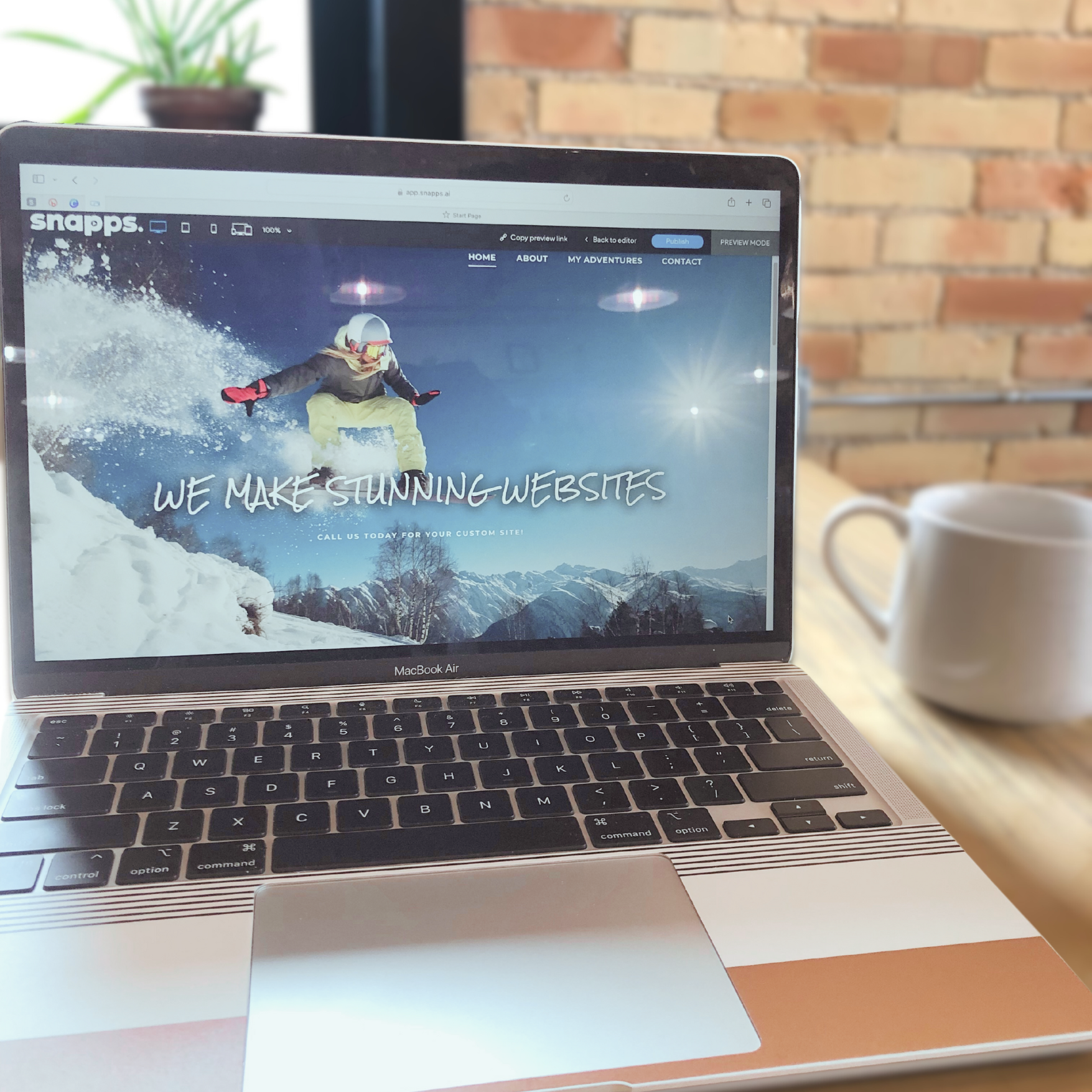stunning website on laptop