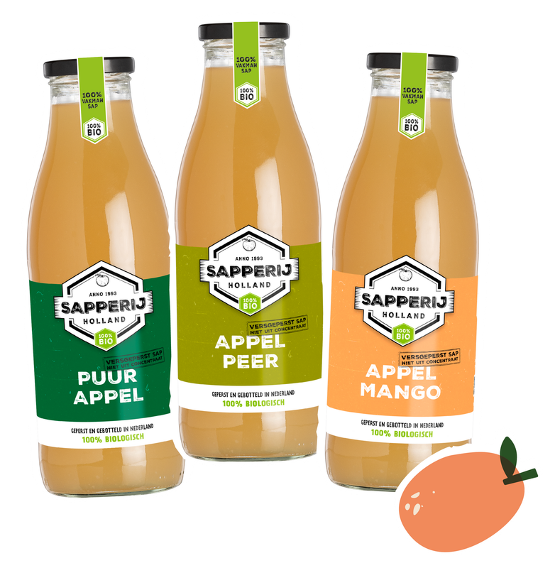 flessen met vruchtensappen