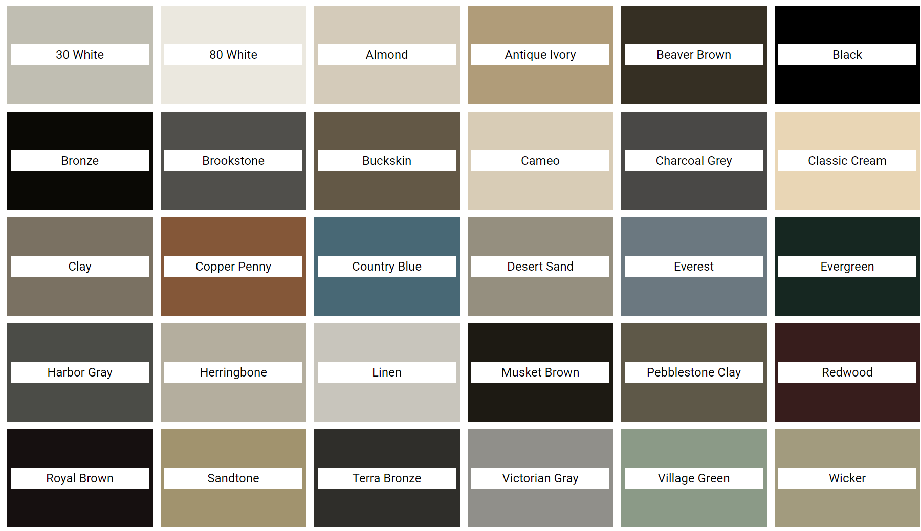 A variety of paint colors are shown on a white background