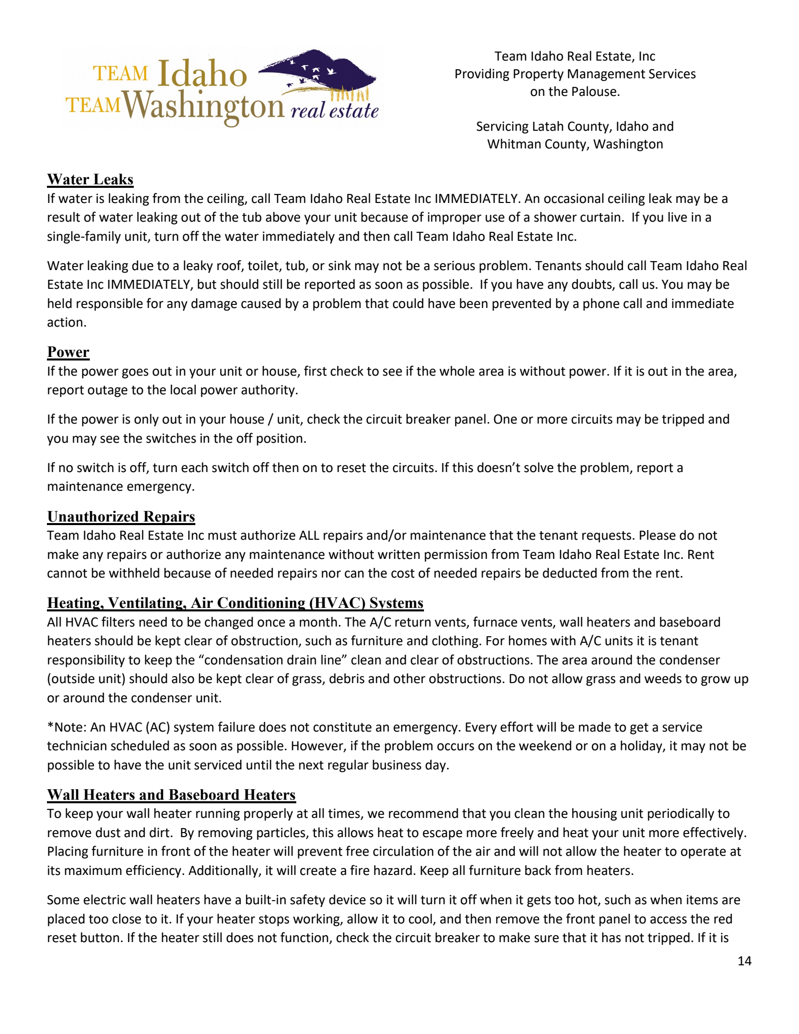 Tenant Handbook Page 13