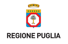 Logo della Regione Puglia con stemma e testo nero su sfondo bianco