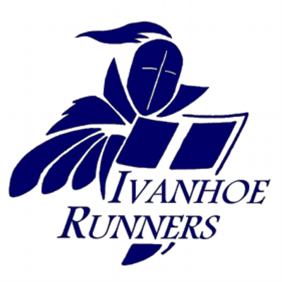 A logo for ivanhoe runners shows a knight with a cross on his head