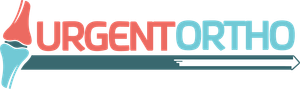 Logo for Urgent Ortho in Auburn. Features a knee joint graphic, red 