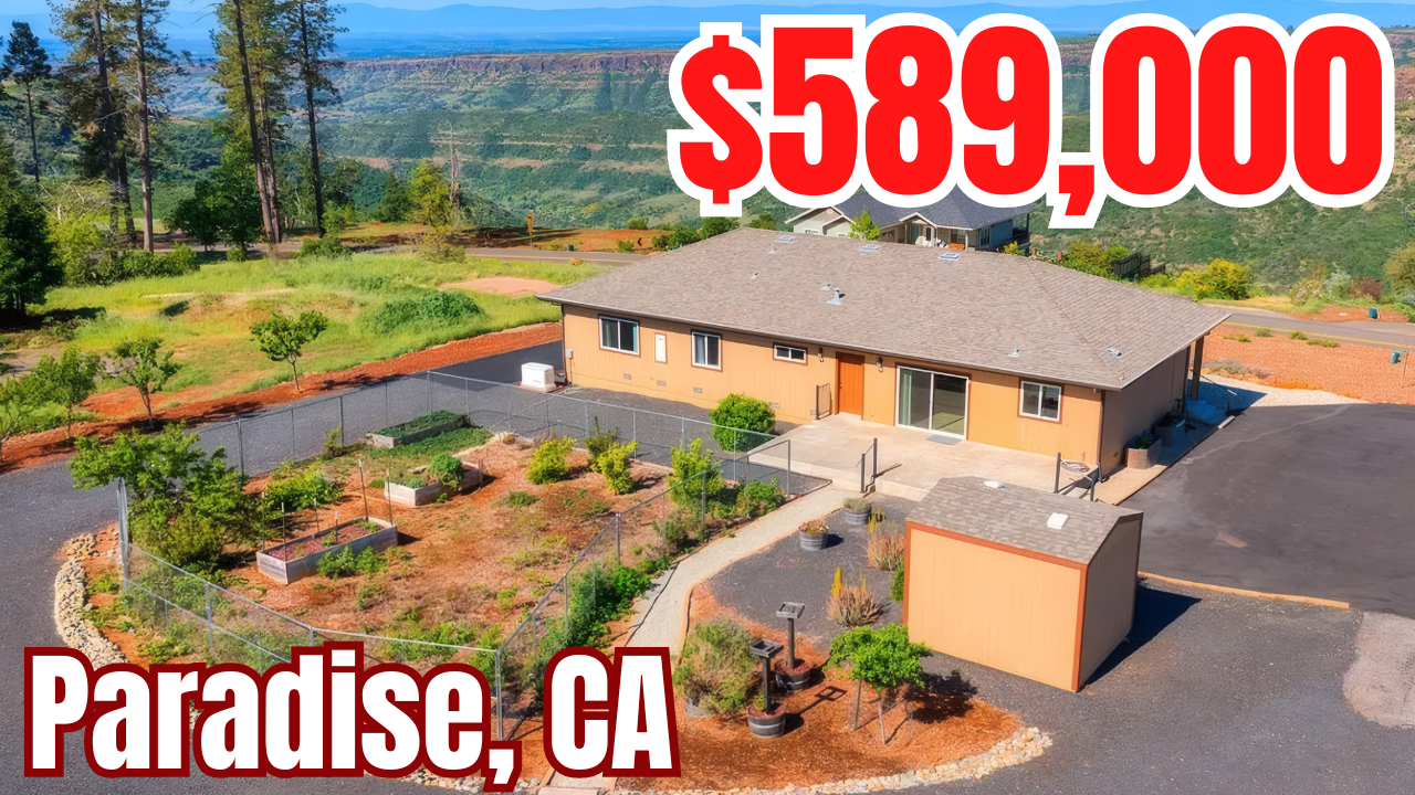 6092 Cliff Drive, Paradise, CA — home on ¾ acre with canyon views
