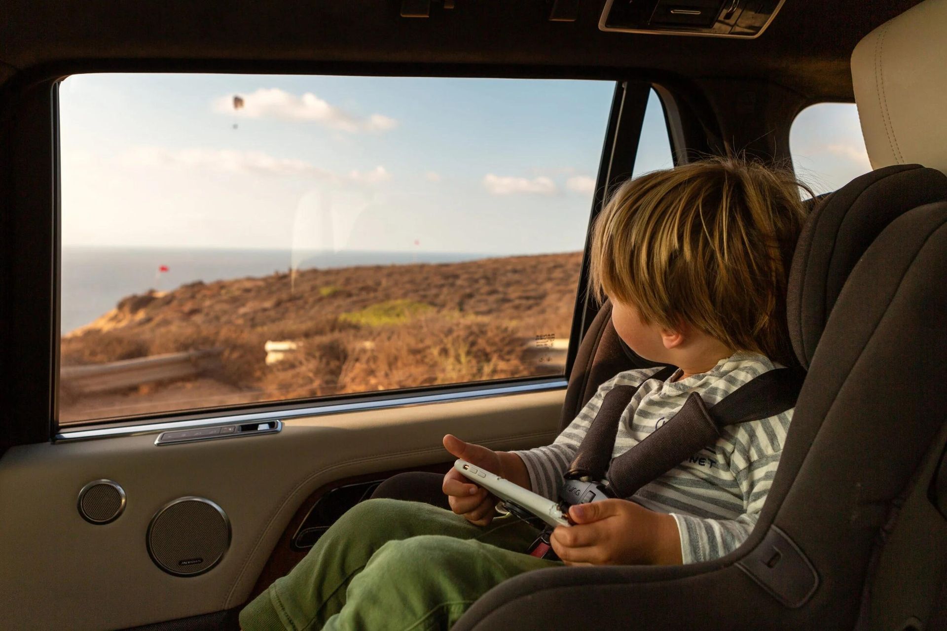 Child safely riding in tinted car