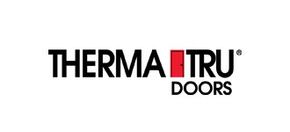 The logo for therma tru doors is on a white background.