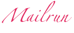 Pink cursive “Mailrun” logo on a white background