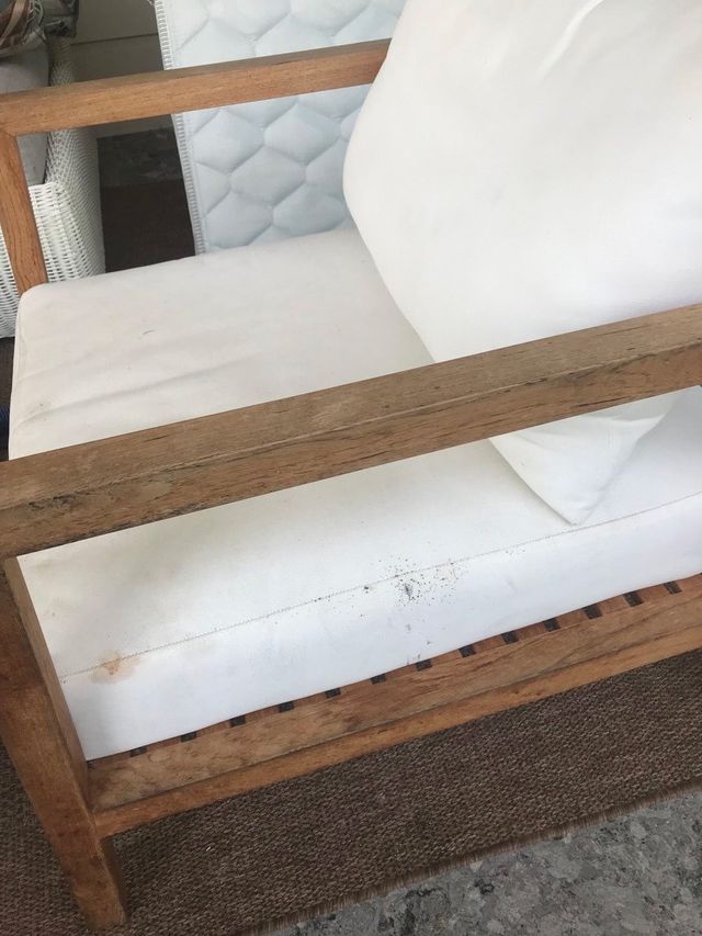 White Sofa Stain — Townsville, QLD — Bethel Carpet Cleaning