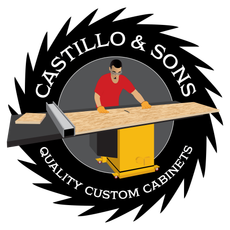 A logo for castillo & sons quality custom cabinets