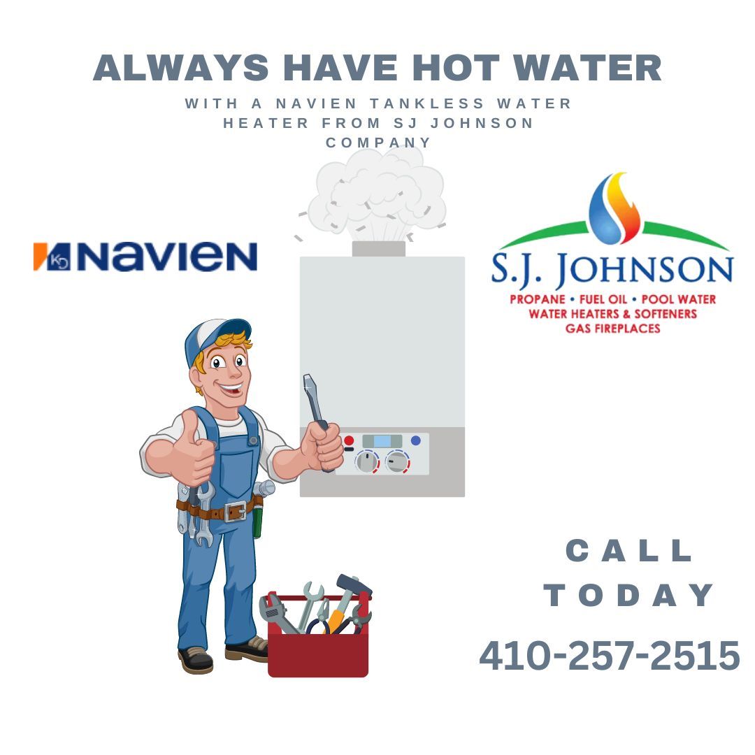 contact sj johnson for your navien tankless water heater system.