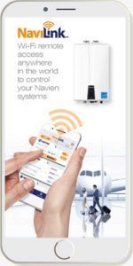 A person is holding a cell phone that says navilink on it
