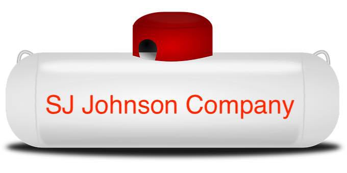 A white tank with the words sj johnson company on it