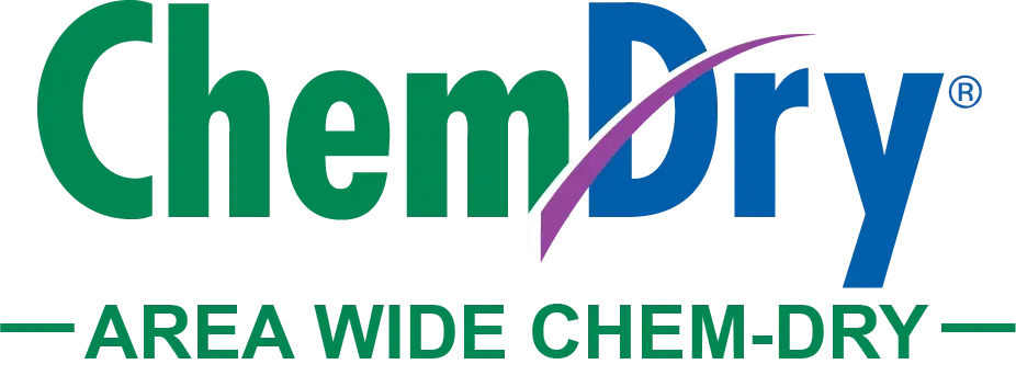 The logo for Area Wide Chem-Dry, featuring the green and blue brand name with a purple swoosh.