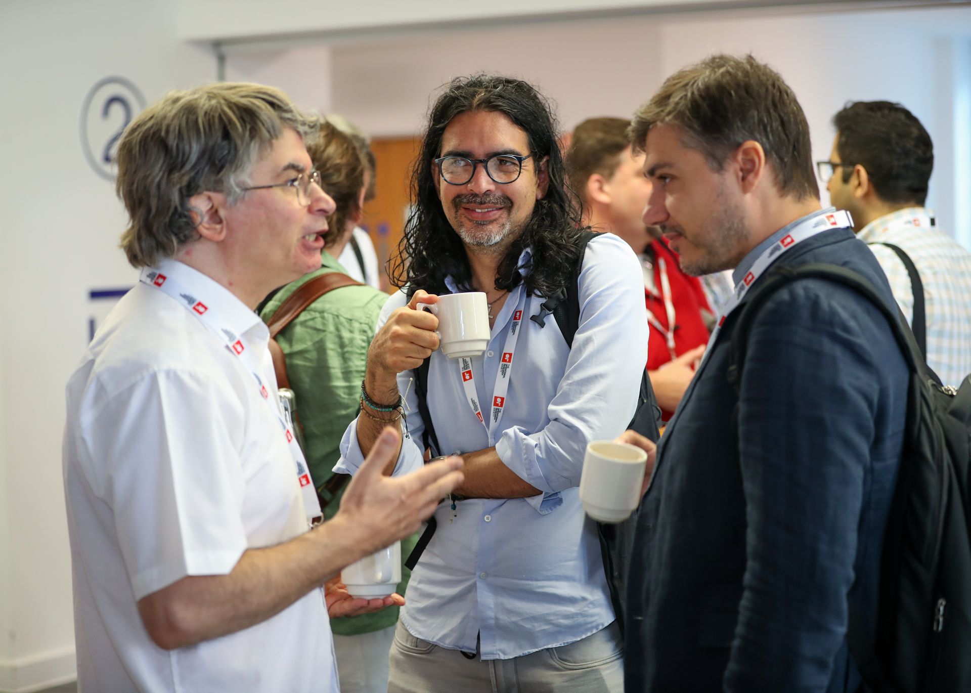 Conference delegates talking