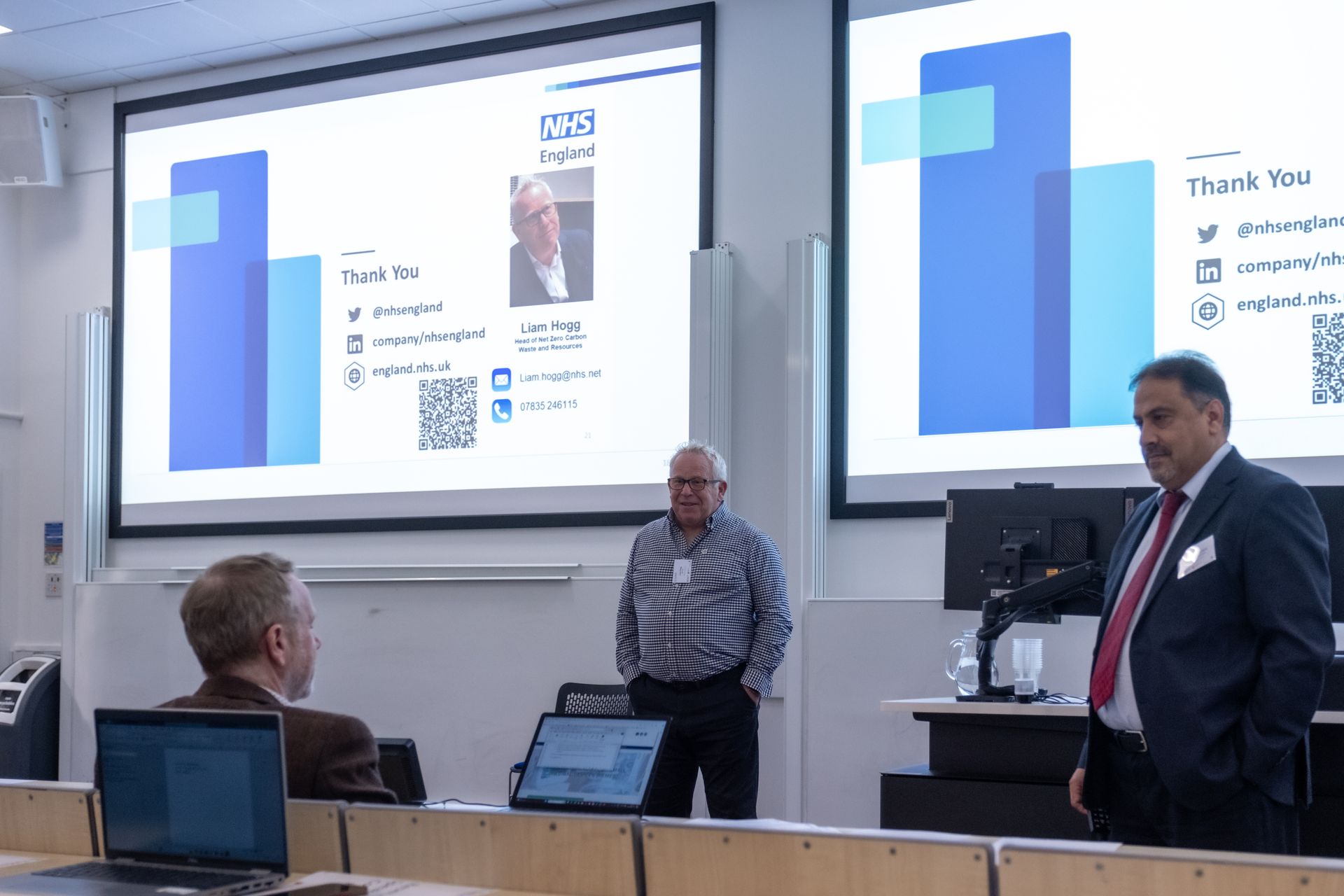 Photo of Liam Hogg giving the keynote presentation