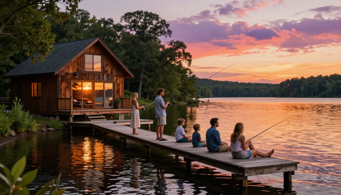 Guests enjoy a peaceful lakefront getaway in Georgia