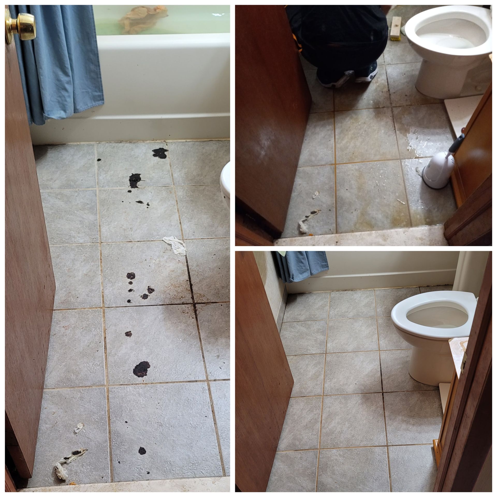 Before and after images of a bathroom