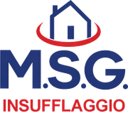 Un logo caratterizzato dal contorno di una casa blu, una linea ondulata rossa sottostante e la scritta blu "MSG" su sfondo bianco.
