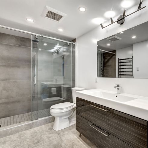 kitchen white countertops, white shelving, white subway tile