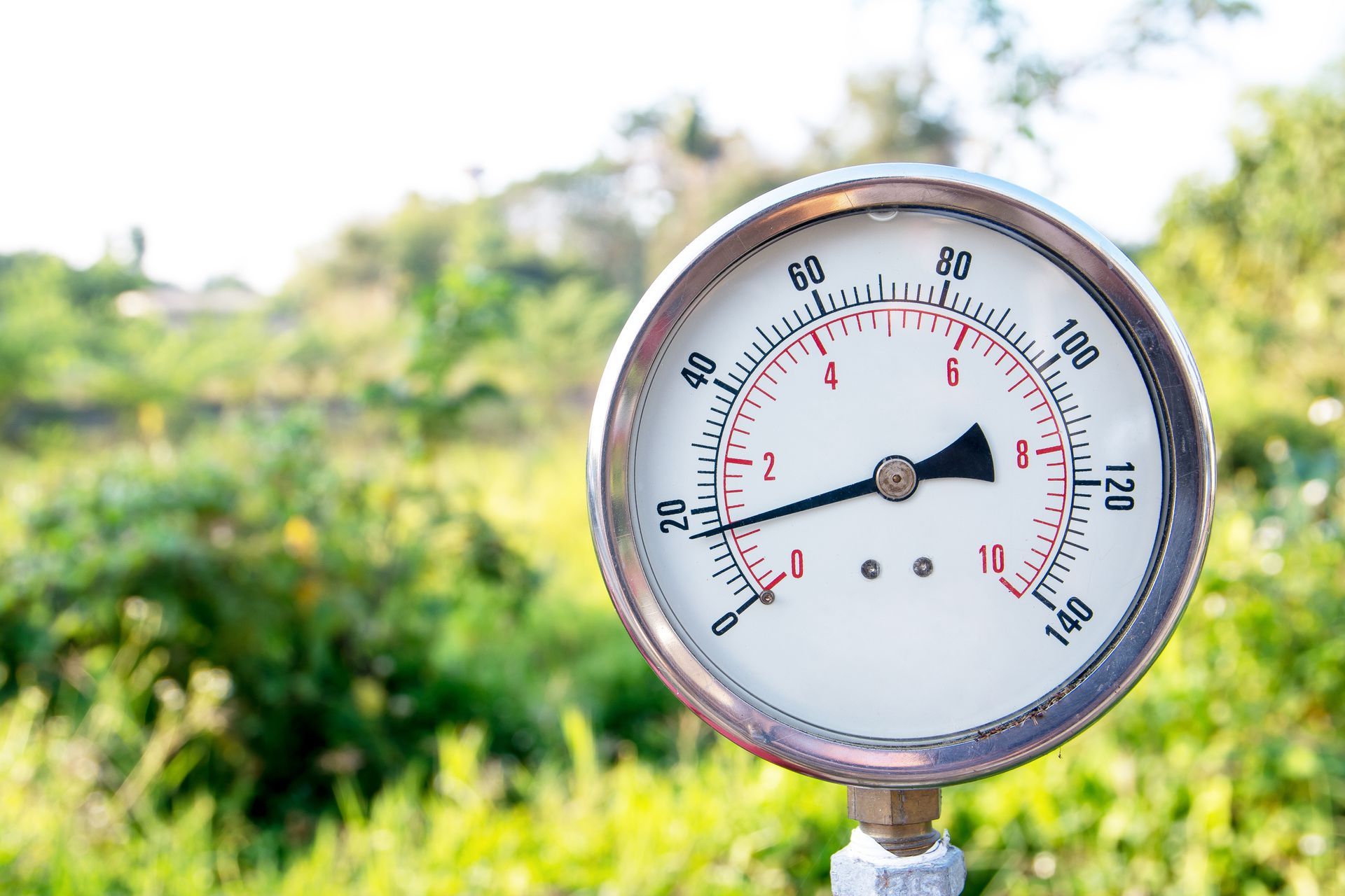 Close-up of a water pressure gauge
