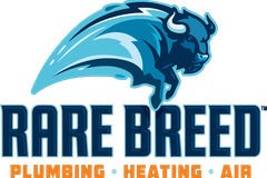 Rare Breed Plumbing Blue logo: a bison with flowing water, text