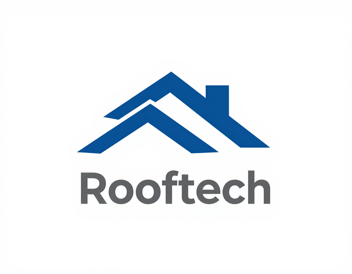 Icono de techo azul sobre la palabra “Rooftech” en texto gris.