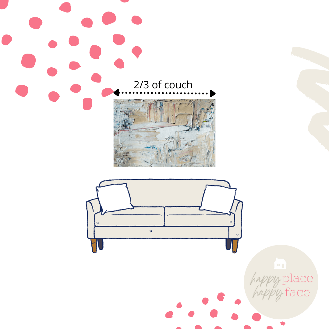 How to choose the right size and height of artwork above furniture