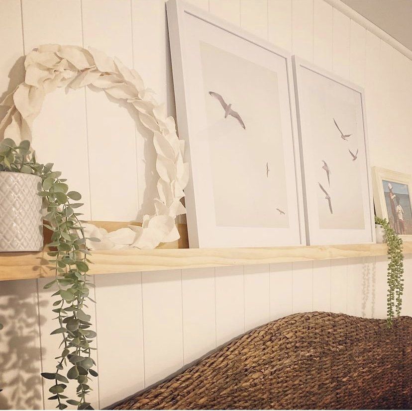 DIY instructions on how to add a simple floating shelf to a wall for a big impact