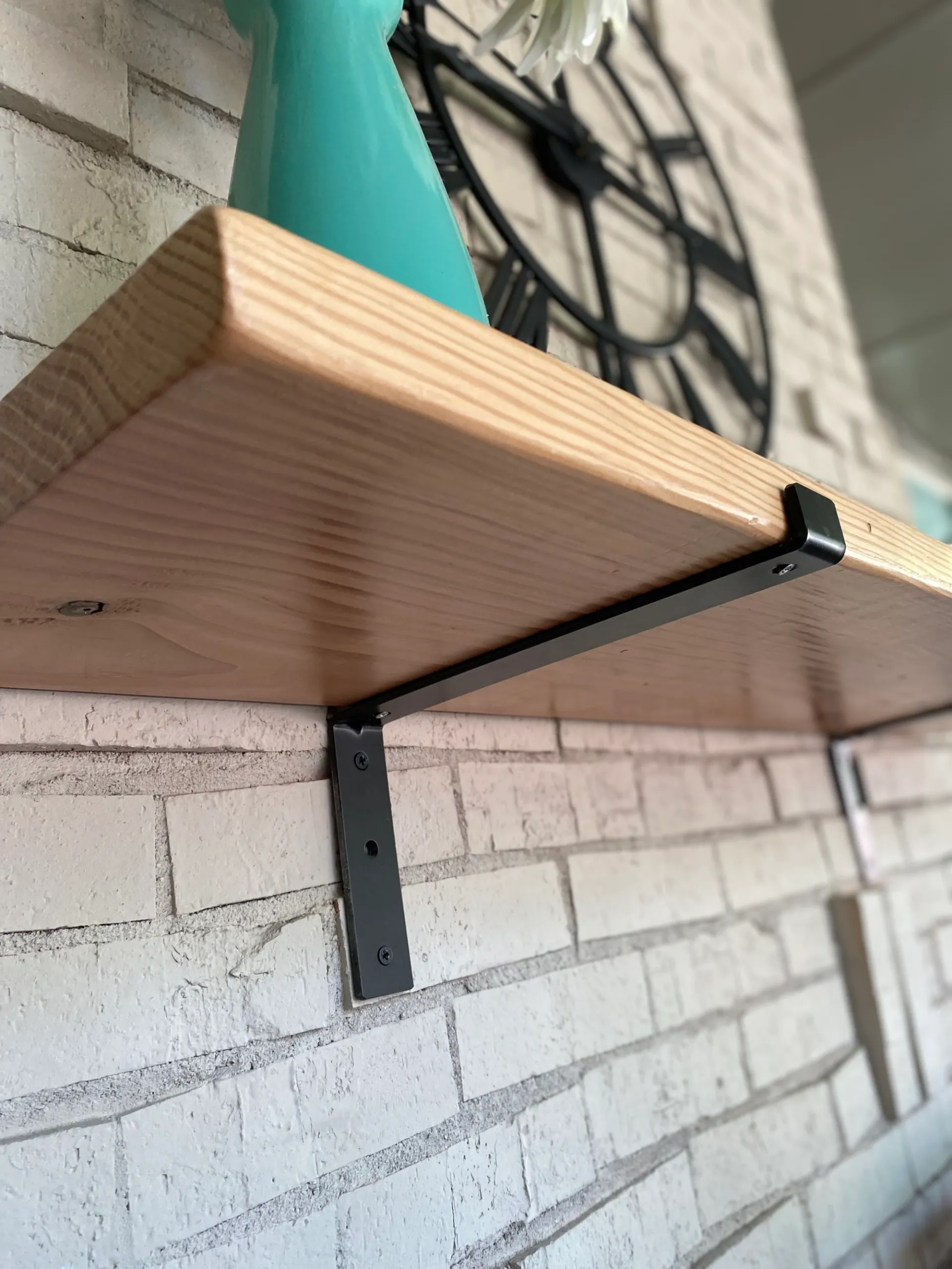 Bare Brick Makeover - Floating Shelf