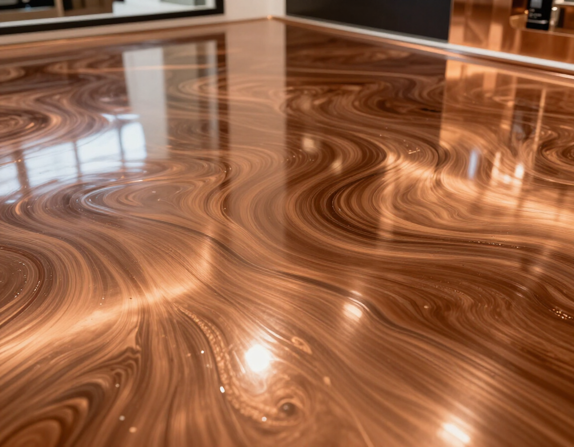 Decorative metallic epoxy in commercial space