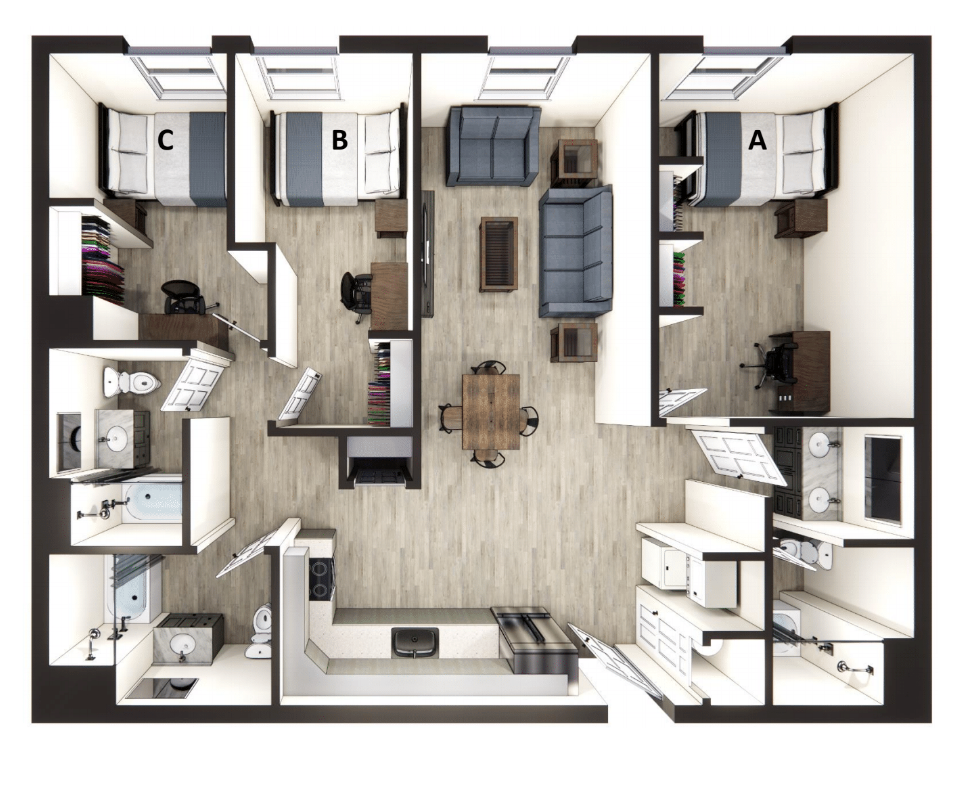 Advantage Point Student Apartments Floor Plans