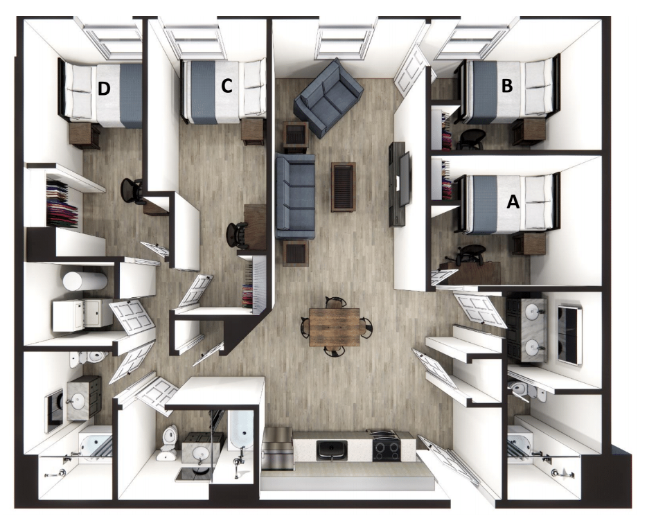 4 bed 3 bath