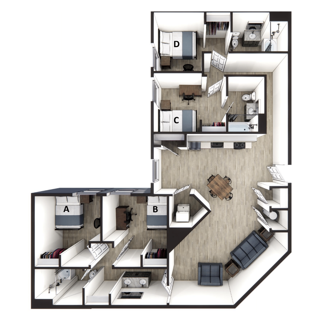 4 bed three bath