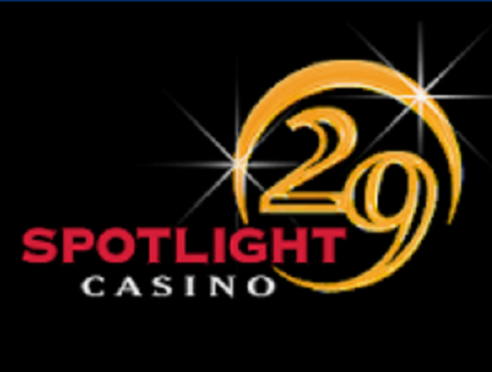 a logo for spotlight casino with a black background
