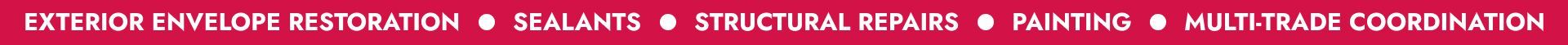 Red banner with white text listing exhibition sections and scientific paper titles.