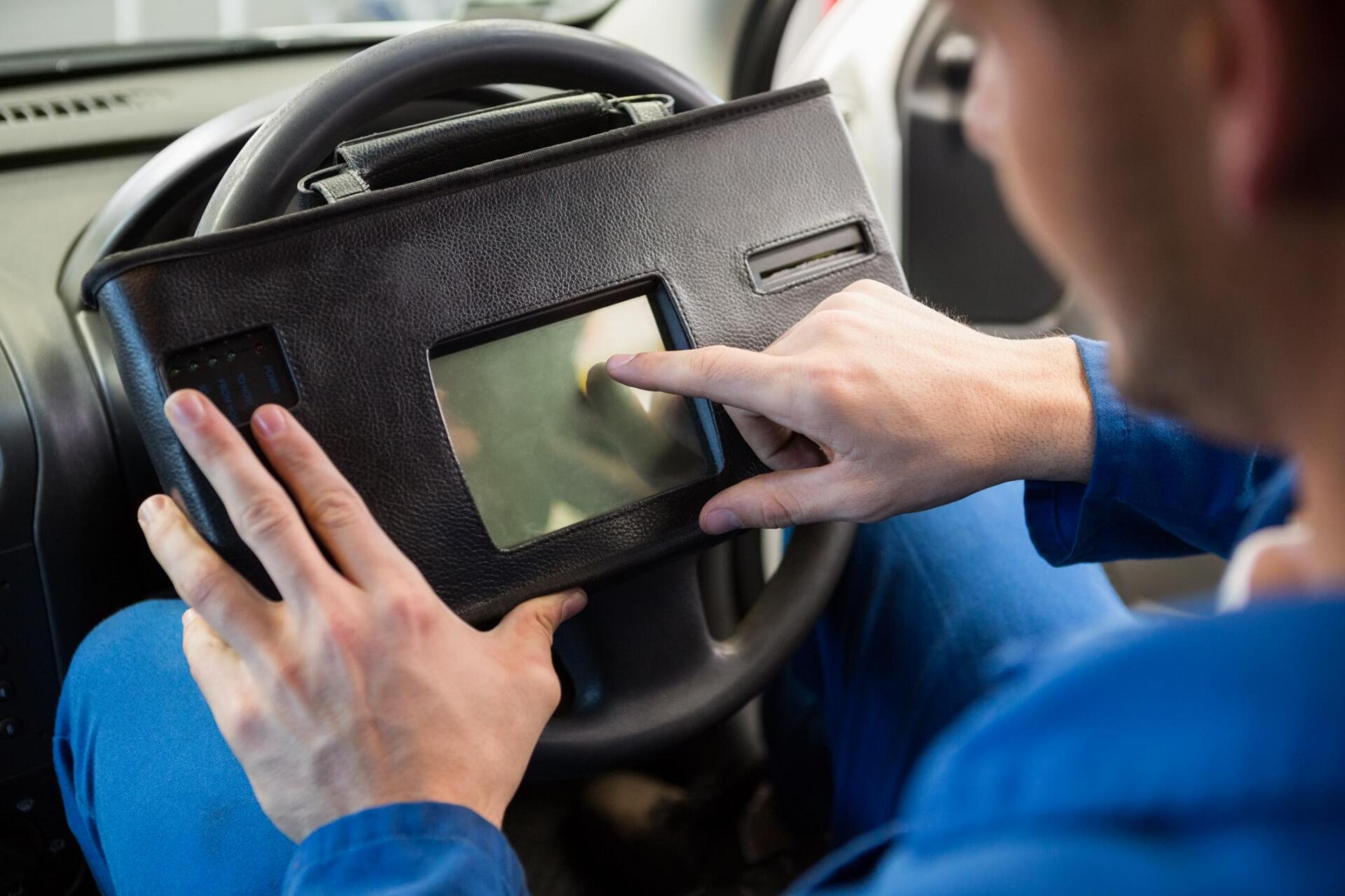 worker using a tablet
