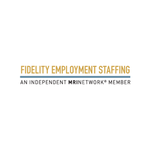 Fidelity Employment Staffing logo with gold text and tagline