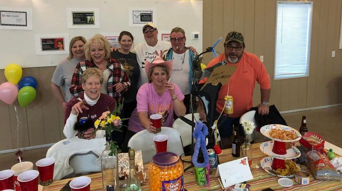 group of ahs members celebrating