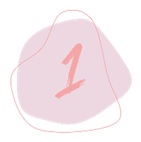 Ein rosa Kreis mit der Zahl 1 darauf.